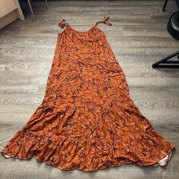 Addition Elle Maxi Dress Size X Tie Straps Autumn Floral - Picture 15 of 15